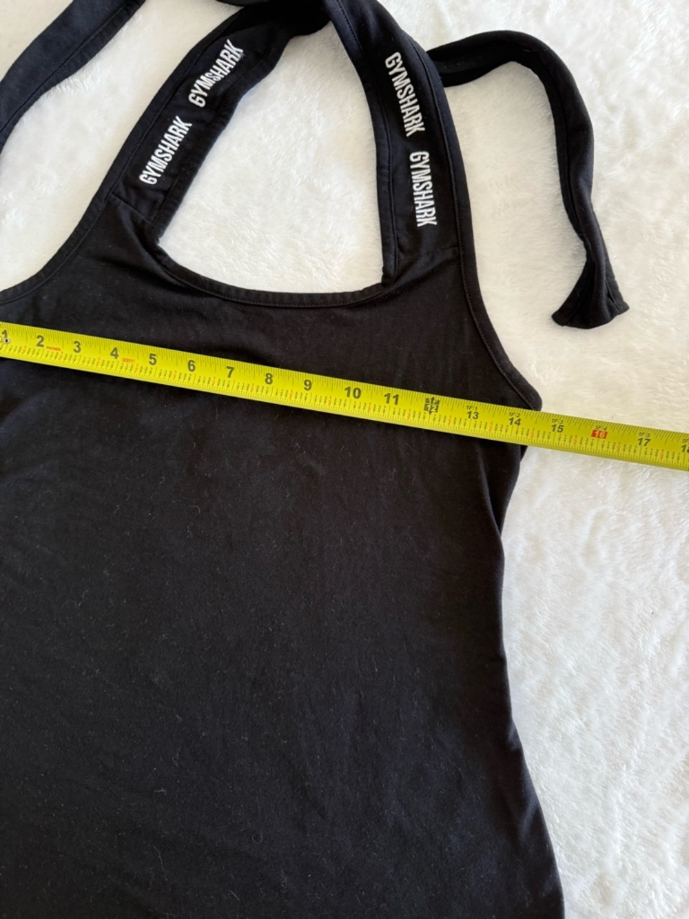 Gymshark Black Halter Tank Top XS Logo Strap Athletic Workout Gym Athleisure - Picture 6 of 6